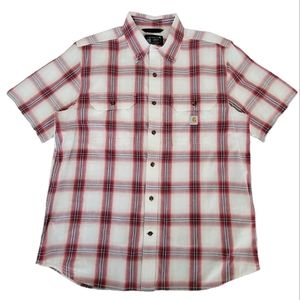 Carhartt Men's Loose Fit Midweight Chambray Short Sleeves‎ Plaid Shirt